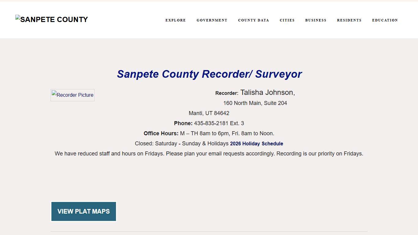 Sanpete County Recorder - SANPETE COUNTY