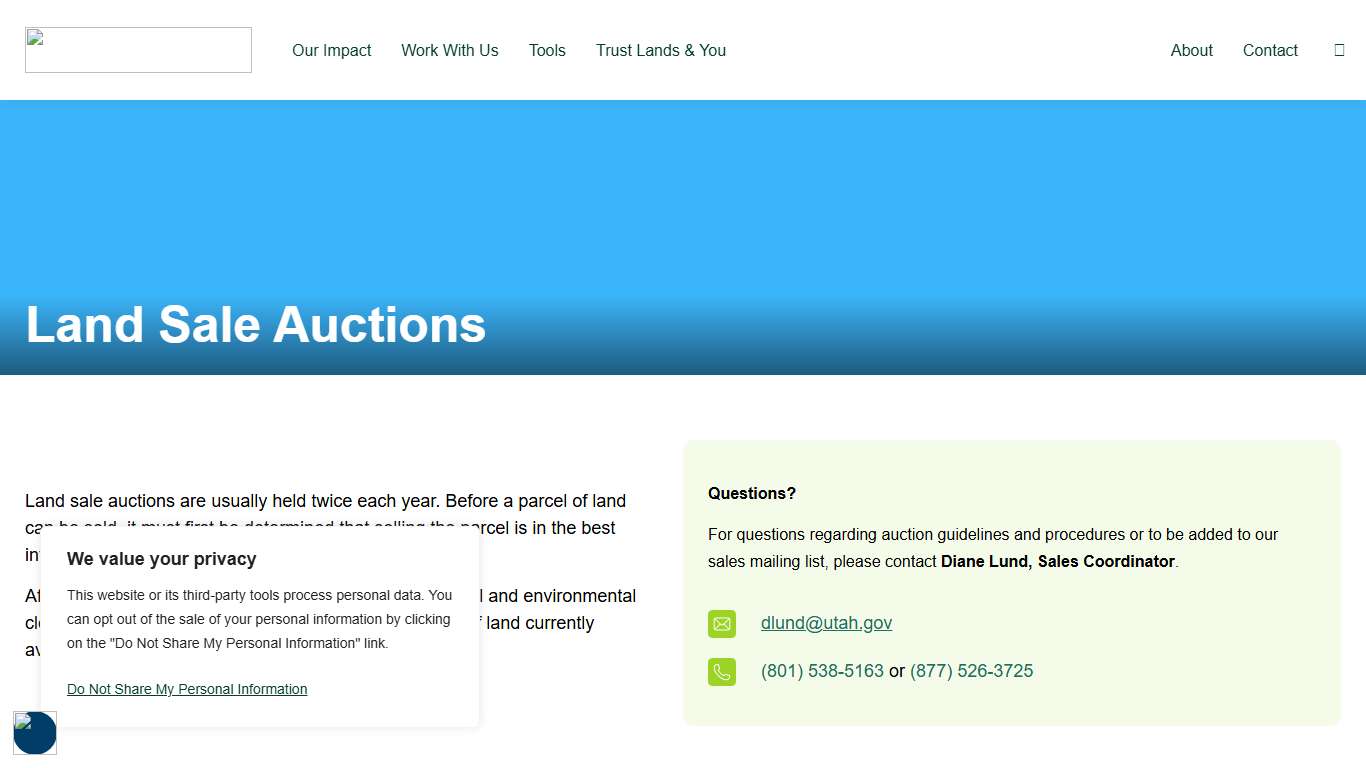 Land Sale Auctions - Trust Lands Administration